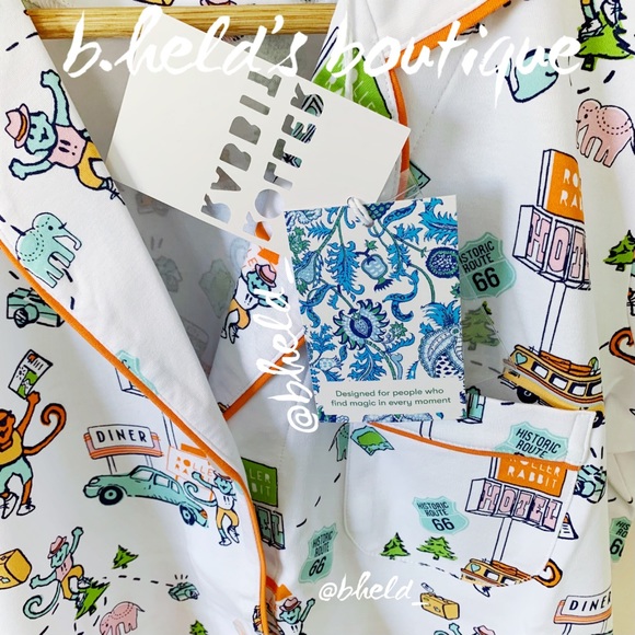 Roller Rabbit On The Road Polo Pajamas in White Size Small (S) Brand New NWT - Picture 4 of 16